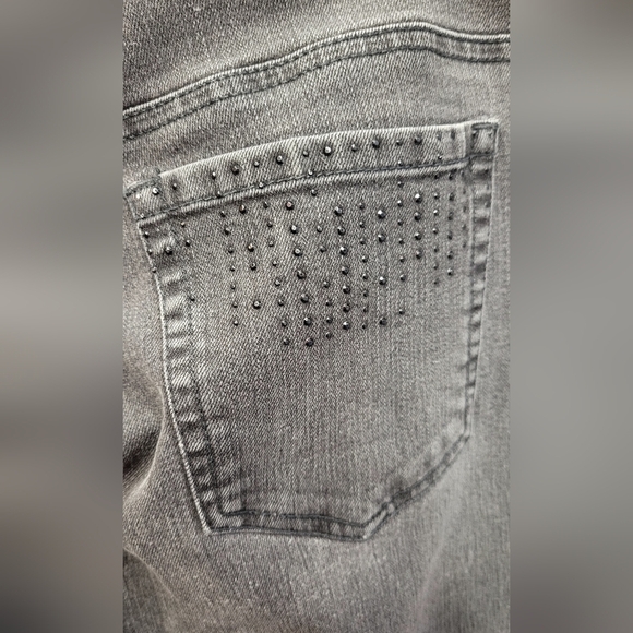 Gloria Vanderbilt Amanda 18W 40" Waist Charcoal Jeans 28" Inseam 16" Hem - Picture 6 of 13